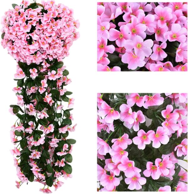 Висящ Букет от Изкуствени Цветя – Тропически Стил,Розов , 80 см