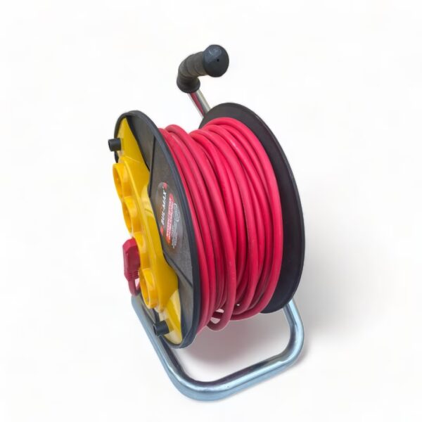Удължител с макара Bul-Max 50m, 4 гнезда, 3×2,5 mm, транспортна дръжка