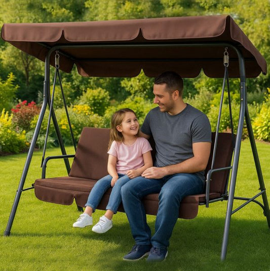 Кафява Градинска Люлка KraftWorld Тоскана – с усилена конструкция и мека възглавница