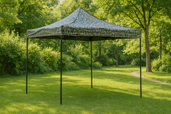 Камуфлажна Сгъваема Градинска Шатра 3×3м тип Хармоника – стабилна, водоустойчива и лесна за разпъване