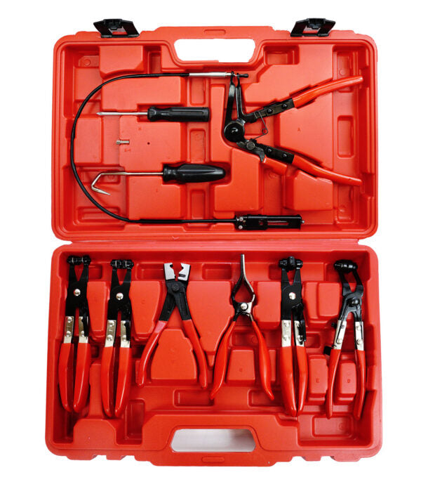 Комплект клещи за скоби на водни съединения 9 части KraftWorld – професионален