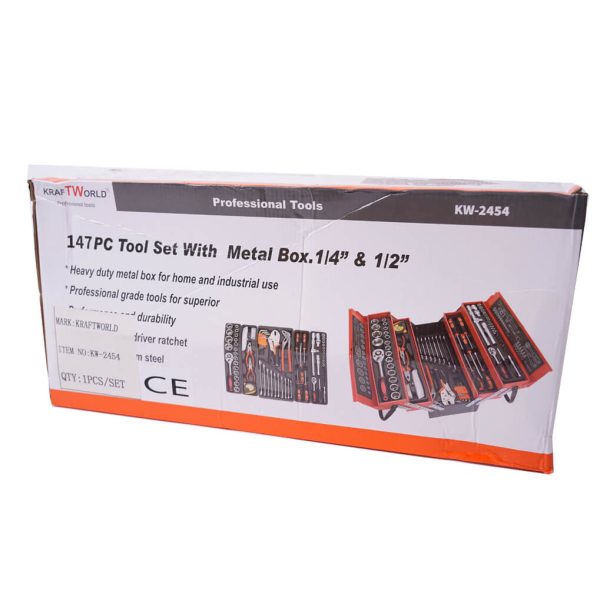 Комплект Инструменти в Метален Куфар 147 Части KRAFT WORLD