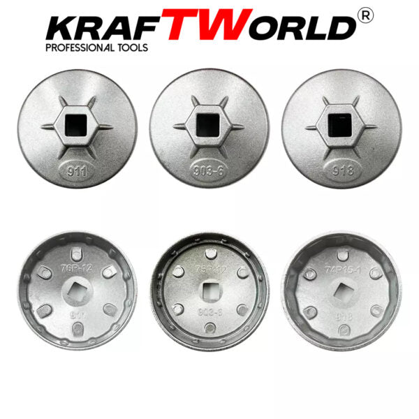 Комплект за маслени филтри KRAFTWORLD – 23 част – алуминиеви чашки