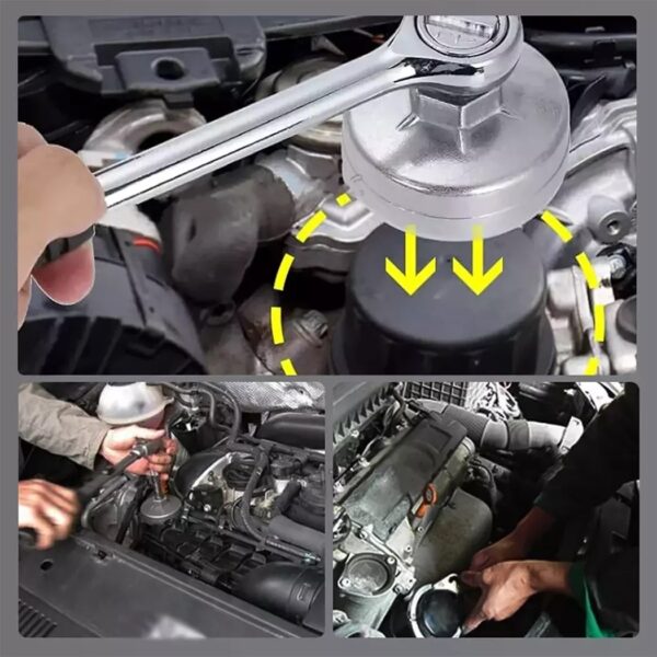 Комплект за маслени филтри KRAFTWORLD – 23 част – алуминиеви чашки