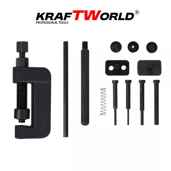 Комплект за разглобяване и занитване на вериги KraftWorld – универсален, #35–#630