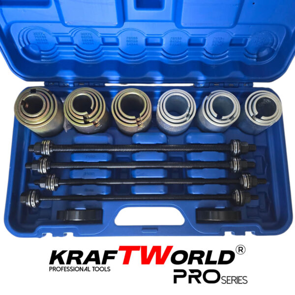 Универсален комплект за монтаж и демонтаж на селенови втулки и лагери KraftWorld Pro – 26 части