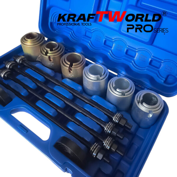 Универсален комплект за монтаж и демонтаж на селенови втулки и лагери KraftWorld Pro – 26 части