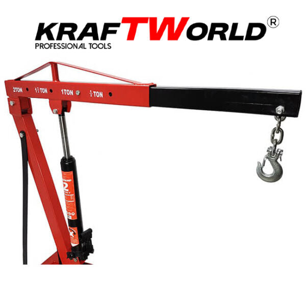 KraftWorld Хидравличен Кран за Двигатели “Жираф” – До 2 Тона, 4 Позиции