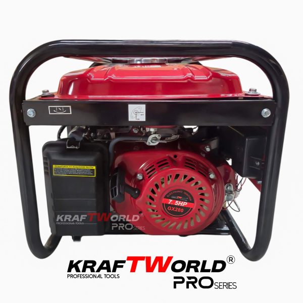 Четиритактов Бензинов генератор 4.5 kW с дистанционно запалване KraftWorld PRO Агрегат за ток с електрически старт и акумулатор