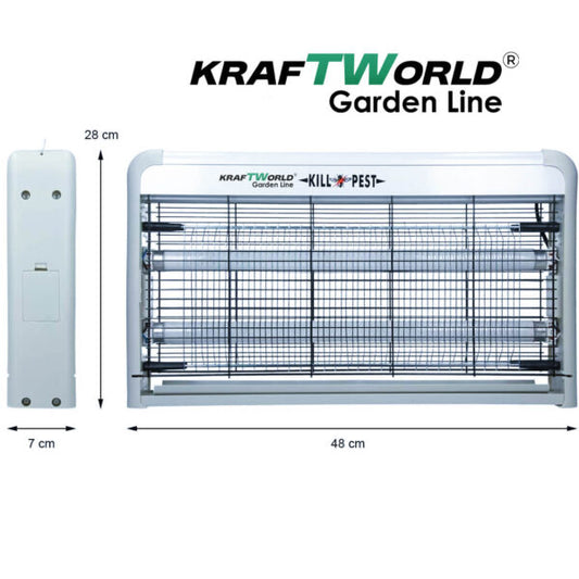 Мощна инсектицидна лампа KraftWorld 60W – Защита до 80 м² – UV лампа против комари и мухи