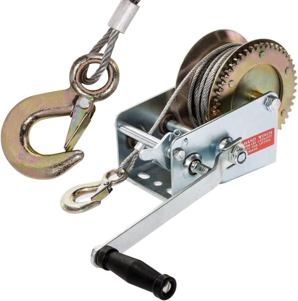 Лебедка за лодки и ремаркета KraftWorld – 2500 lbs (1100 кг), 10м стоманено въже