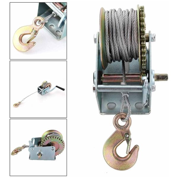 Лебедка за лодки и ремаркета KraftWorld – 2500 lbs (1100 кг), 10м стоманено въже