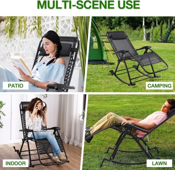 Външен Сгъваем Люлеещ Стол до 140 кг – Идеалното Място за Релакс!