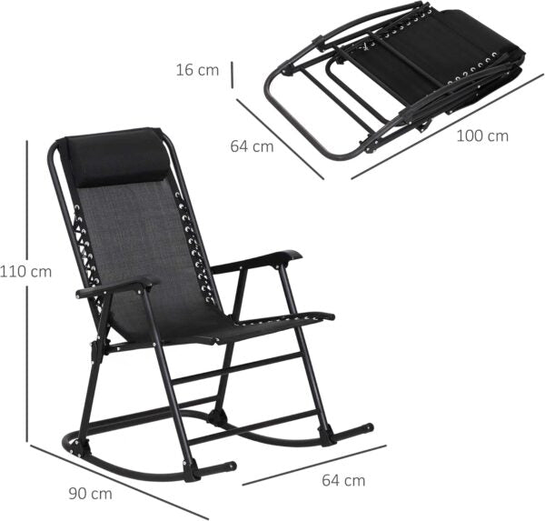 Външен Сгъваем Люлеещ Стол до 140 кг – Идеалното Място за Релакс!