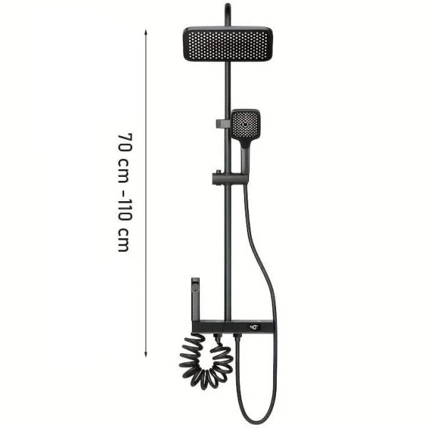 Душ система Luno с термостат и LED дисплей – тропически душ, ръчен и хигиенен душ