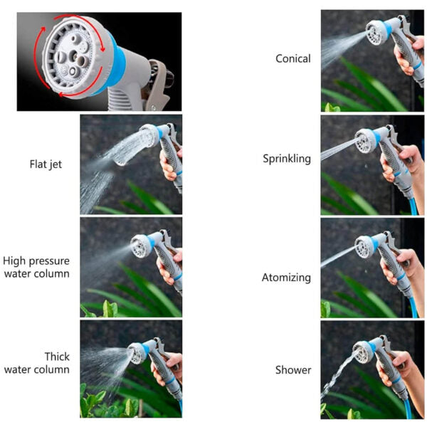 Автоматична макара с маркуч 15 м – компактна, с 7-функционална дюза