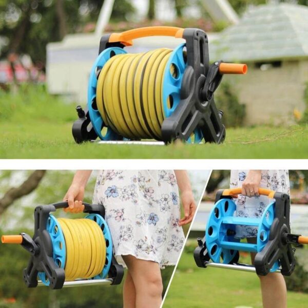 Преносима макара с маркуч 25 м – градинска, с дюза с 7 функции и накрайници