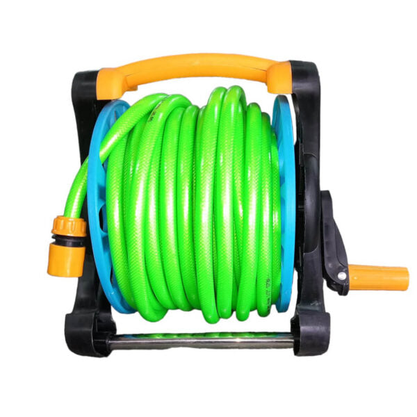 Преносима макара с маркуч 25 м – градинска, с дюза с 7 функции и накрайници