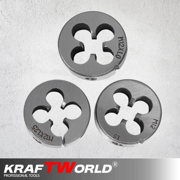 Комплект 110 части за резба KraftWorld | Метчици и плашки в куфар