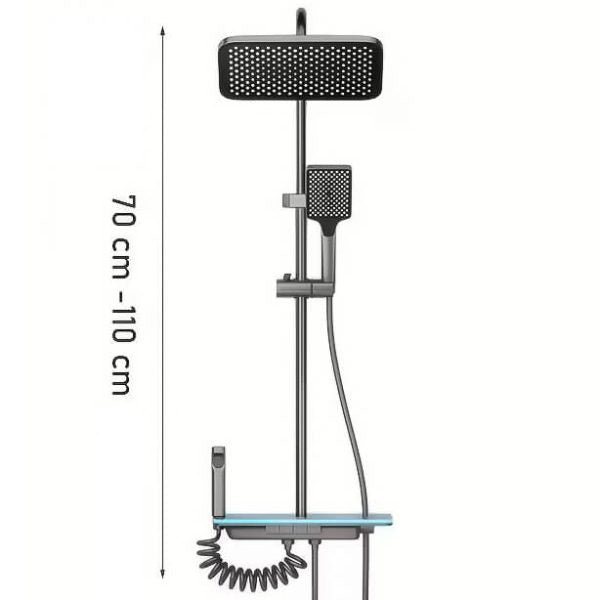 Луксозна душ система Sano с термостат и LED дисплей – тропически душ, ръчен и хигиенен душ