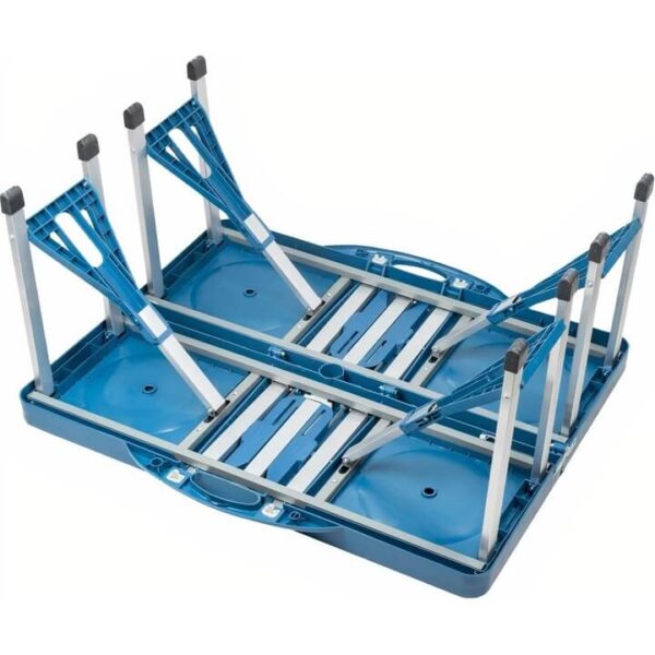 Сгъваема Къмпинг Маса с 4 Седалки и Отвор за Чадър – 100x70x75 см