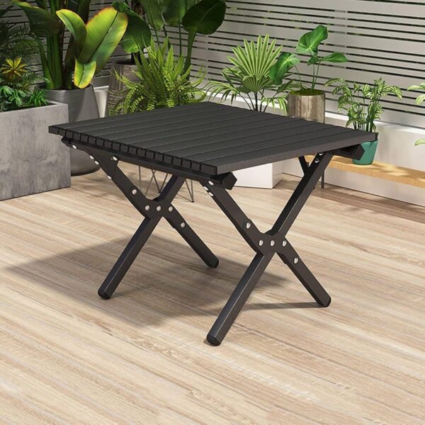Сгъваема къмпинг маса 60×60 см с чанта – метал + PVC плот
