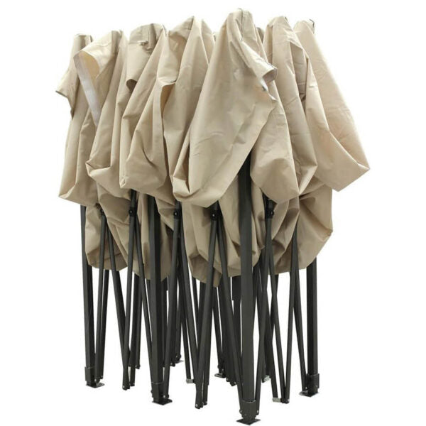 Луксозна градинска шатра KraftWorld 3×6 м – премиум бежово платнище, сгъваема конструкция