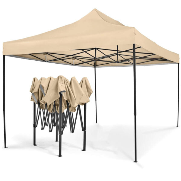Луксозна шатра KraftWorld 3×4.5 м – премиум бежово платнище, сгъваема конструкция