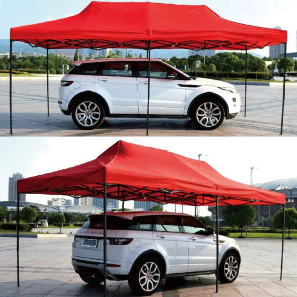 Бяла Сгъваема градинска шатра 3×6м – голямо покритие, стабилна конструкция и водоустойчив плат