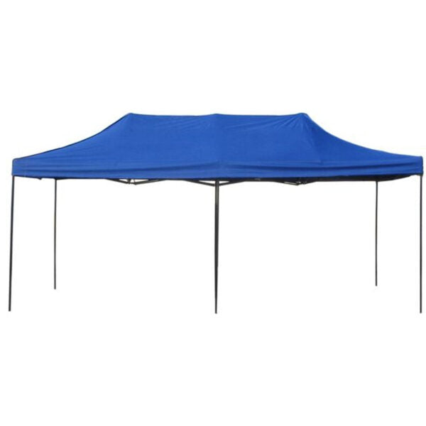 Синя Сгъваема градинска шатра 3×6м – голямо покритие, стабилна конструкция и водоустойчив плат