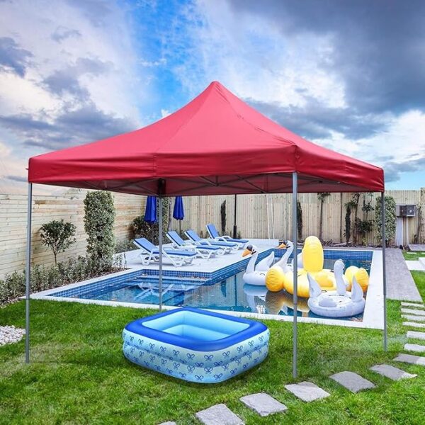 Червено платнище за шатра 3×3 – Водоустойчиво и UV защитено покривало за градинска сгъваема тента