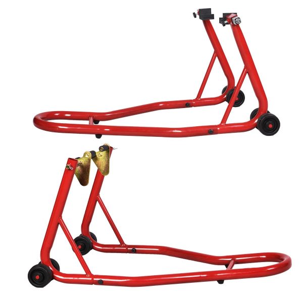 Предна и задна стойка за мотор KraftWorld – двойни колела, регулируема широчина