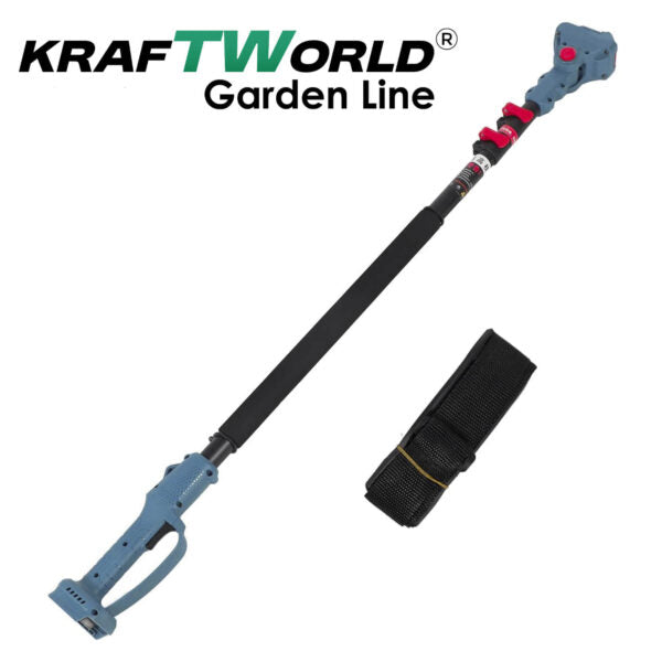 Комплект KraftWorld: Акумулаторна Резачка с Омасляване + Телескопичен Прът