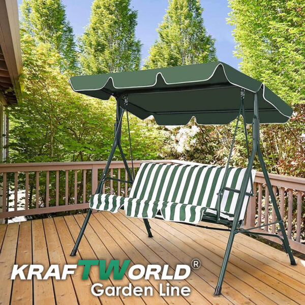 Зелена Градинска Люлка KraftWorld Тоскана – с усилена конструкция и мека възглавница