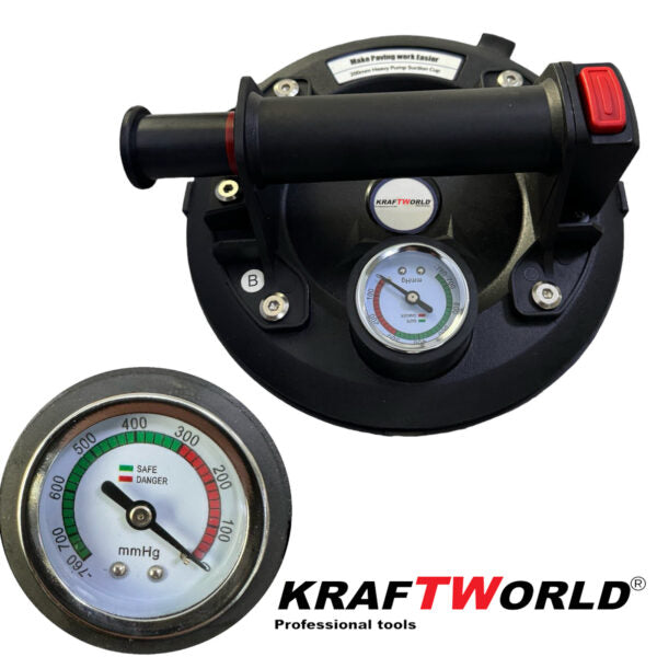 Вакуумна вендуза KraftWorld Ø200мм и Машина за Рязане на Плочки с Лазерен Водач 1200мм