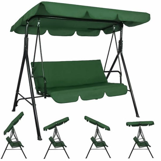 Триместна люлка Тоскана Kraftworld – зелена, с включена възглавница за сядане