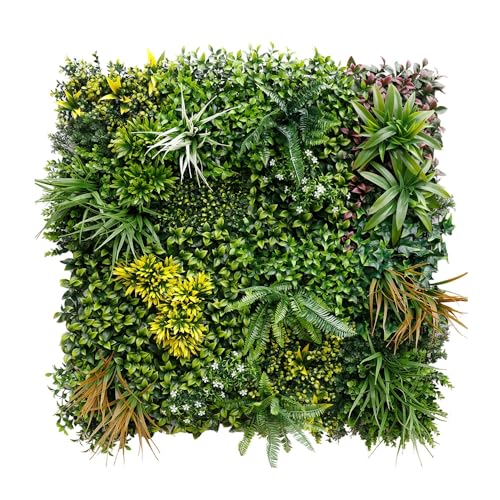 Декоративен Панел 1м² от Изкуствена Зеленина с Цветни Акценти – kw2734