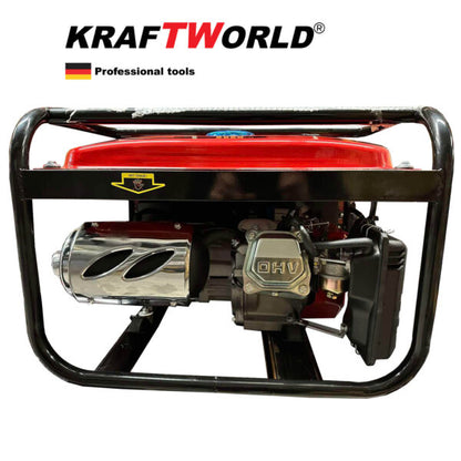 Четиритактов 3,5kW Генератор за ток KraftWorld – Агрегат с акумулатор и електростартер