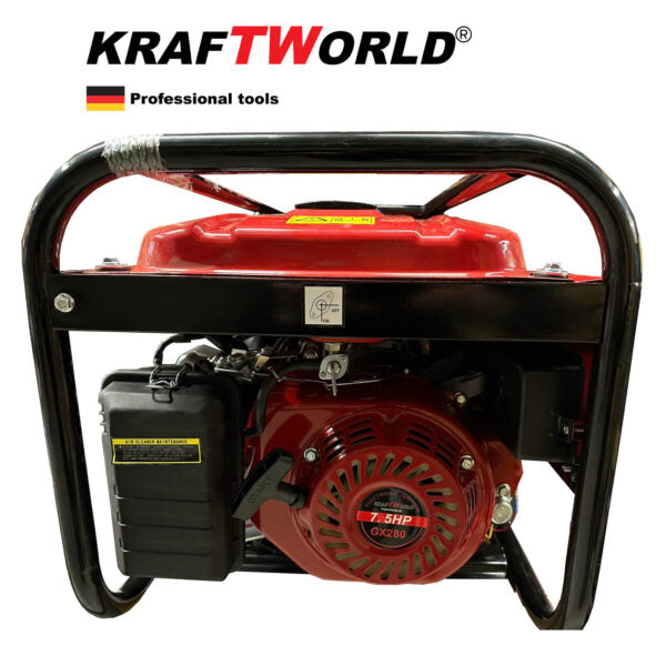 3,5kW Четиритактов Генератор за ток KraftWorld – Агрегат с акумулатор и електростартер
