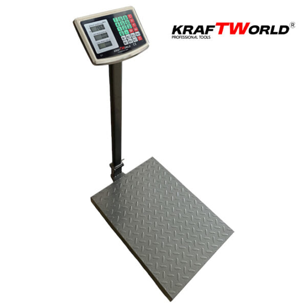 Електронен платформен кантар KraftWorld – до 150 кг, платформа 30×40 см