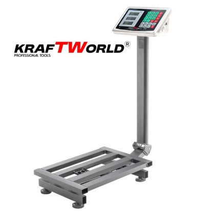 Електронен платформен кантар KraftWorld – до 500 кг, платформа 80×60 см