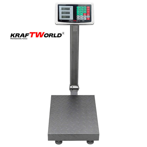 Електронен платформен кантар KraftWorld – до 150 кг, платформа 30×40 см
