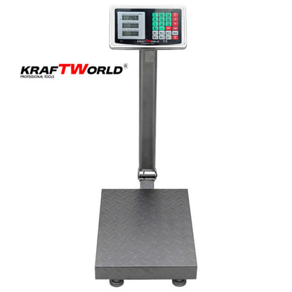 Електронен платформен кантар KraftWorld – до 150 кг, платформа 30×40 см