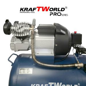 Компресор за въздух 100L KraftWorld с мощен 2200W мотор – 356 л/мин, 8 bar