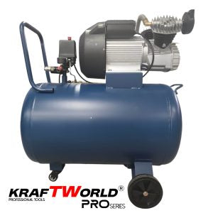 Компресор за въздух 100L KraftWorld с мощен 2200W мотор – 356 л/мин, 8 bar