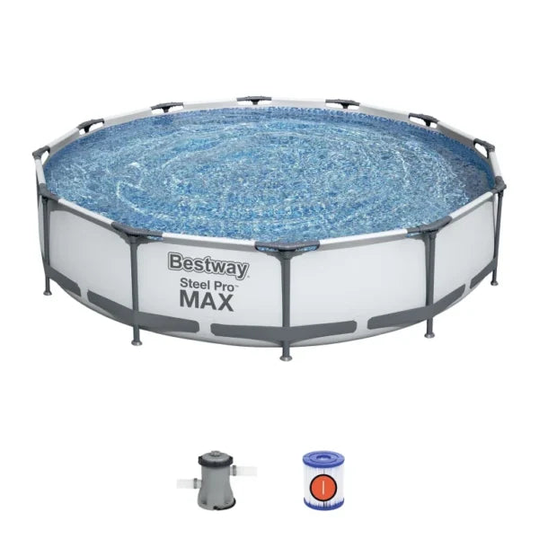 Сглобяем Басейн Steel Pro Max 3.66m X 76Cm – Голям, Удобен с Филтърна помпа