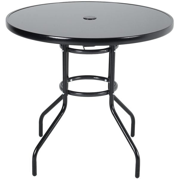 Кръгла градинска маса Capri Ø80 см с тъмно темперирано стъкло