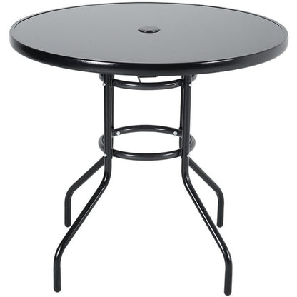 Кръгла градинска маса Capri Ø80 см с тъмно темперирано стъкло