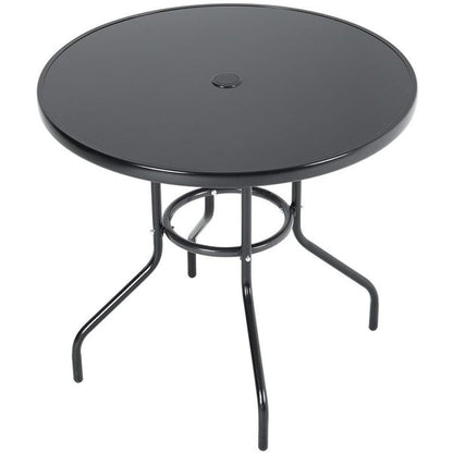 Кръгла градинска маса Capri Ø80 см с тъмно темперирано стъкло