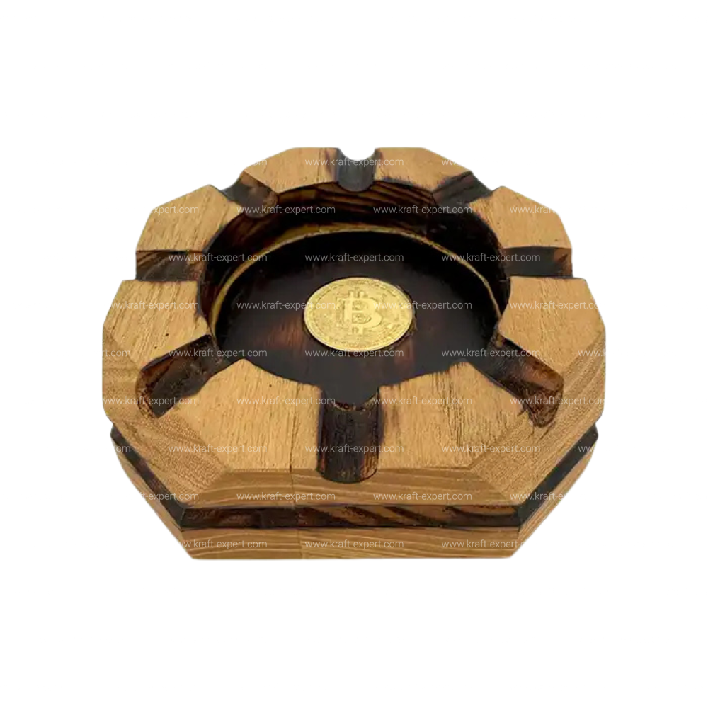 Дървен пепелник за цигари 4 x 15 х 15 см